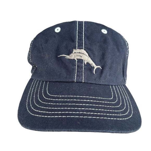 Tommy Bahama Relax Baseball Cap Hat Lid Strapback Blue w/ Marlin Logo Outdoor - Picture 1 of 5